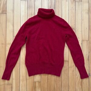 Neiman Marcus Cashmere Red Turtleneck Sweater Size M